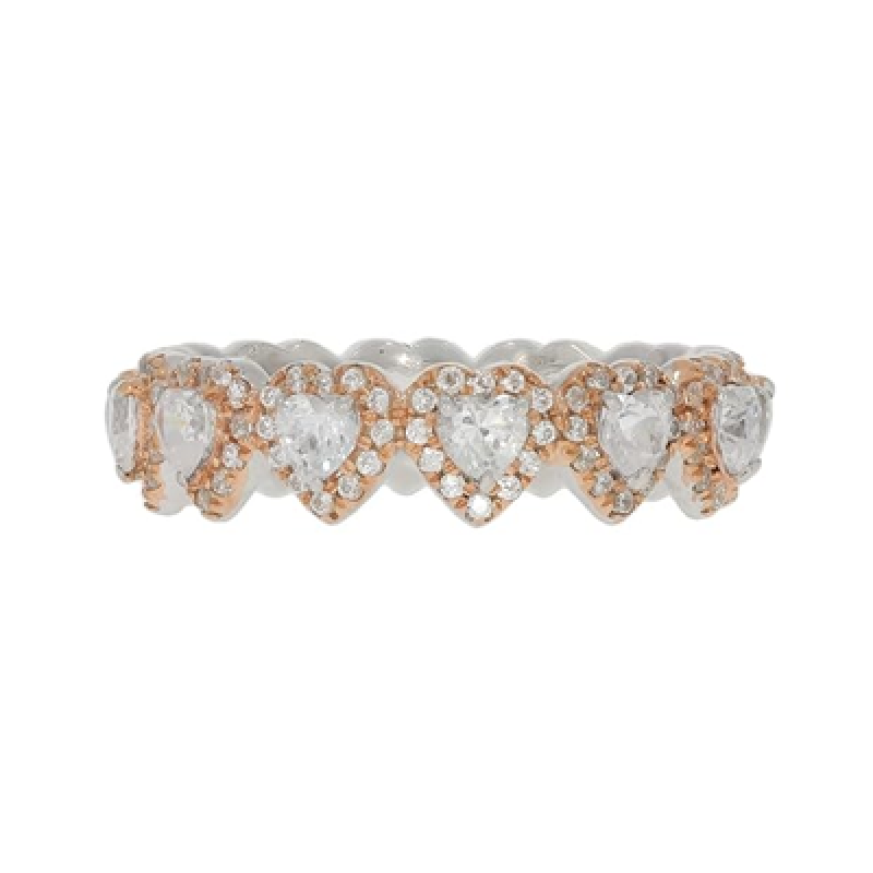 Sterling Silver White American Diamond Twin solitaire ring