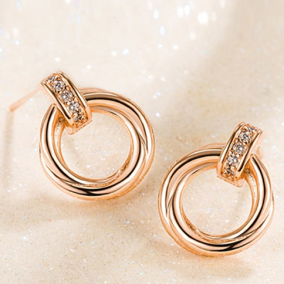 Silver-Plated Contemporary Drop Earrings