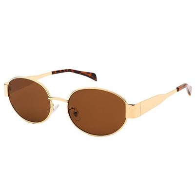 Unisex Round Sunglasses with UV Protected Lens Brown-Brown