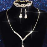 Bridal Wedding Jewelry Set Rhinestones Wedding Necklaces Earrings Bracelet Sets Crystal
