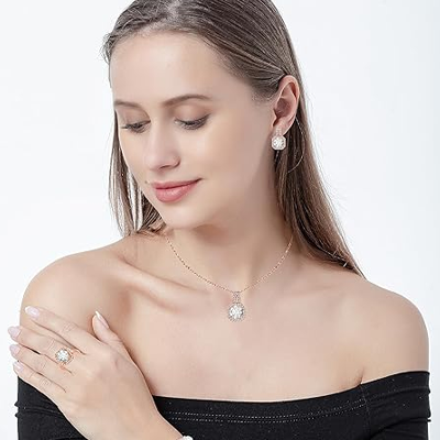 Silver Gold Plated Wedding Jewelry Sets Bridal Necklace Rhinestone Earrings Bracelets