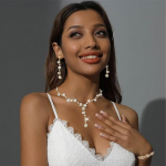 Rhinestone Jewelry Set Sparkly Prom Jewelry Necklace Wedding Necklace for Women