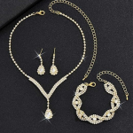 Bridal Wedding Jewelry Set Rhinestones Wedding Necklaces Earrings Bracelet Sets Crystal