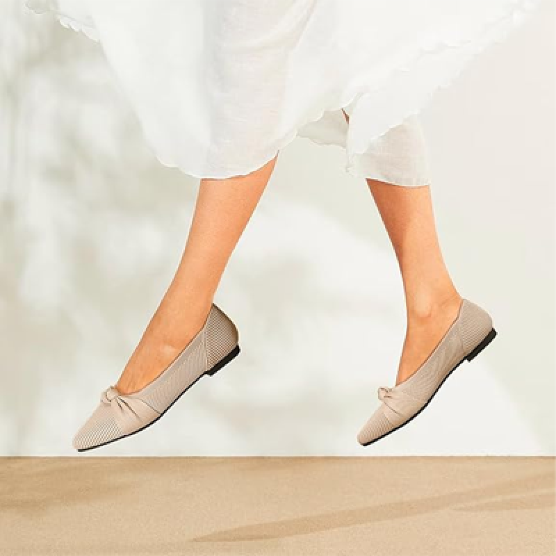 Women's Flats Shoes Comfortable Dressy Pointed Toe Knit Washable Ballet Flat