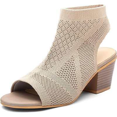 Women's Chunky Open-Toed Slip-on High-Heeled Sandals