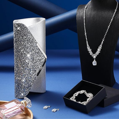 Silver Gold Plated Wedding Jewelry Sets Bridal Necklace Rhinestone Earrings Bracelets