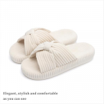Slippers for Women Memory Foam House Bedroom Corduroy Bow Crossbands Slide Slipper Shoes